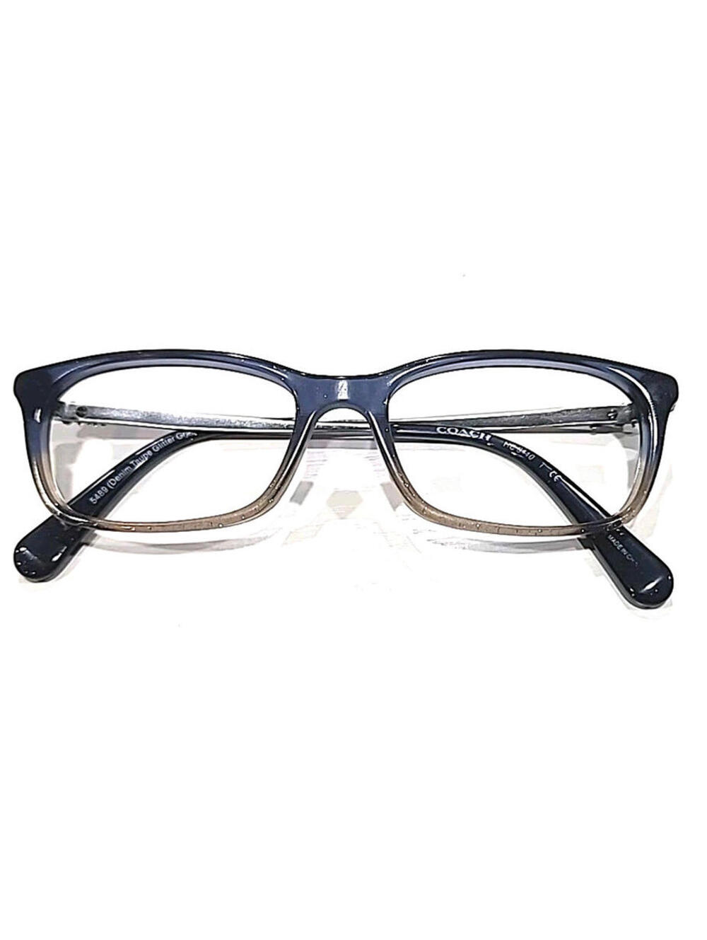 Coach HC6110 5489 Lg Size Crystal Blue Denim Glitter Eyeglasses 50-16 140 READ
